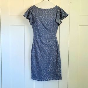 Jessica Howard blue and silver lace dress size 6
